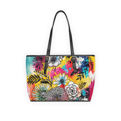 PU Leather Shoulder Bag- Flowers