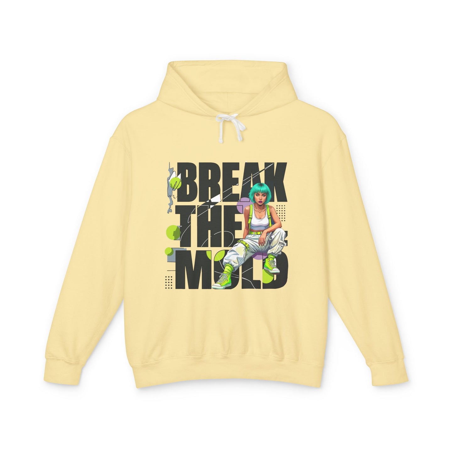 Break The Mold Hoodie | Bold Typography, Neon Accent by Printify