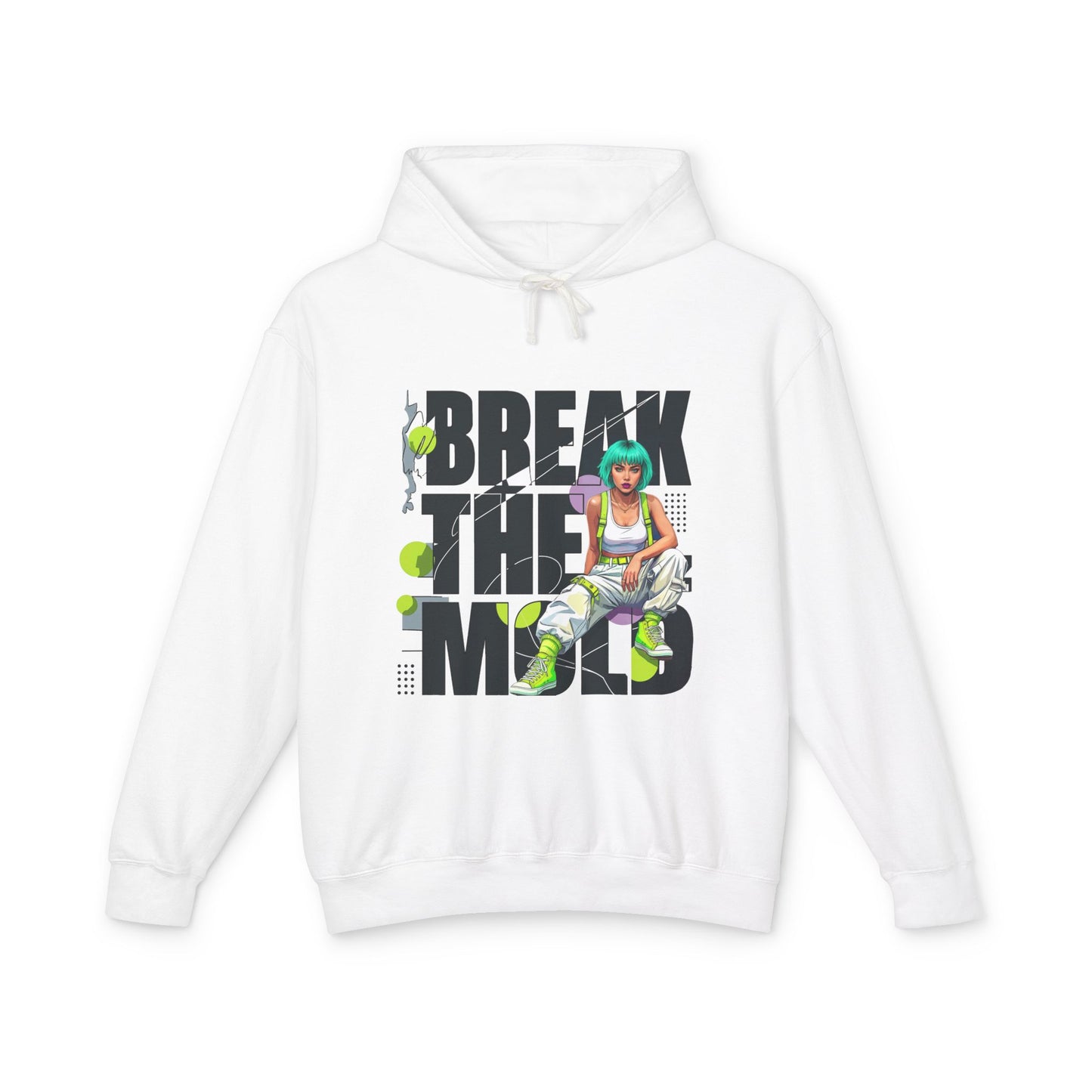 Break The Mold Hoodie | Bold Typography, Neon Accent by Printify