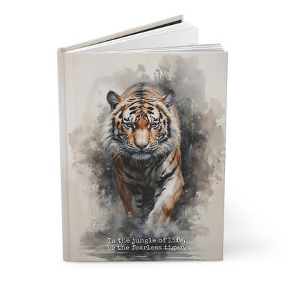 Hardcover Journal Matte - Watercolor painting of mjesti Tiger, A5