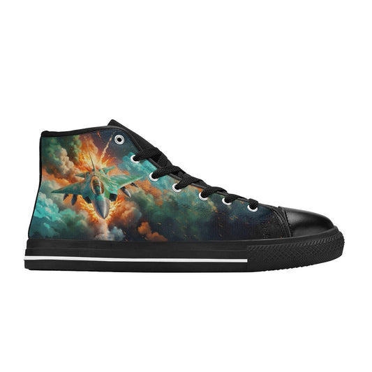 Fighter Jet High-Top Canvas Shoes for Big Kids!