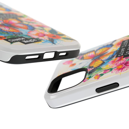 iPhone Cases - Colorful Butterfly and Flower Sketch - Impact-Resistant Cases
