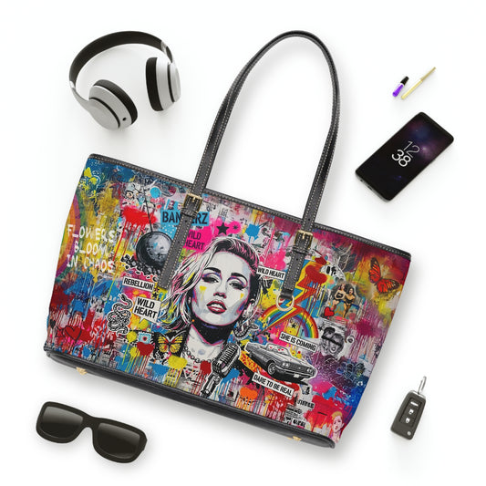 Graffiti Shoulder Bag - Miley Cyrus Portrait