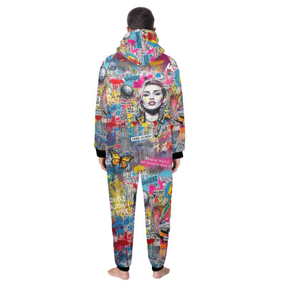 Miley Cyrus Pop-Art Street Art Adult Hooded Onesie
