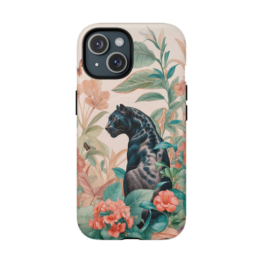Panther Floral Tough Phone Case