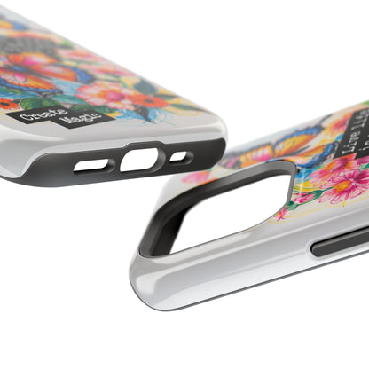 iPhone Cases - Colorful Butterfly and Flower Sketch - Impact-Resistant Cases