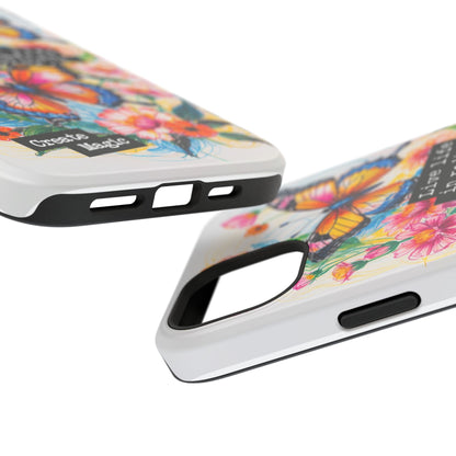 iPhone Cases - Colorful Butterfly and Flower Sketch - Impact-Resistant Cases