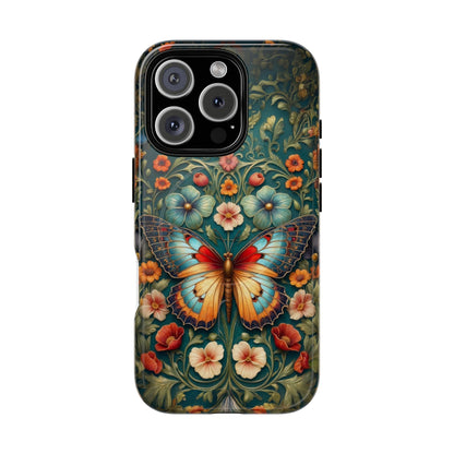 Butterfly Floral iPhone Case – Vintage Garden-Inspired Phone Cover