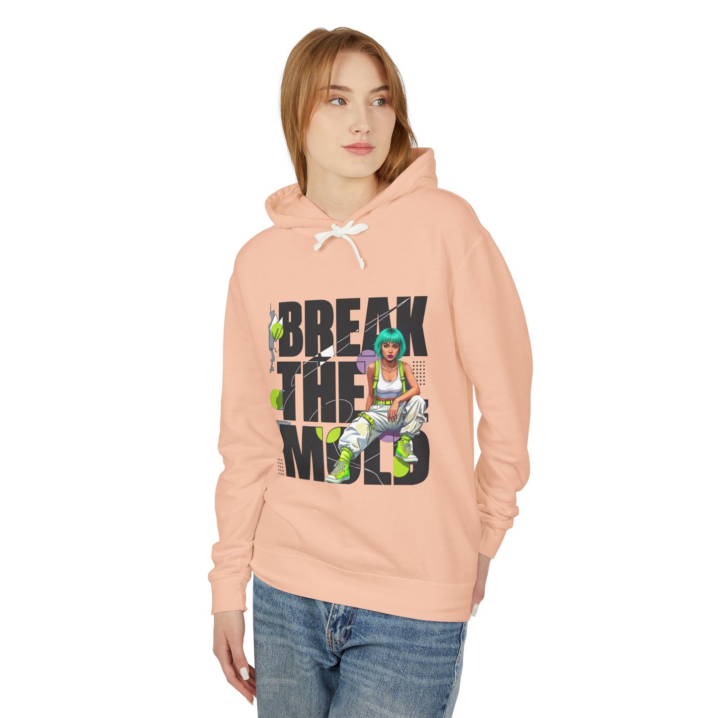 Break The Mold Hoodie | Bold Typography, Neon Accent by Printify