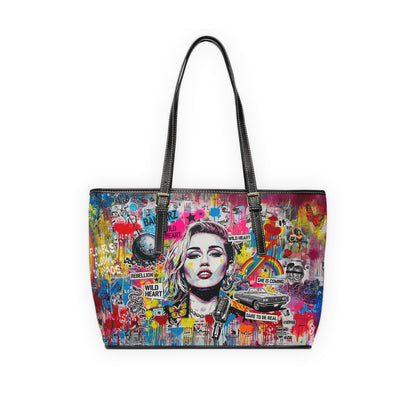 Graffiti Shoulder Bag - Miley Cyrus Portrait