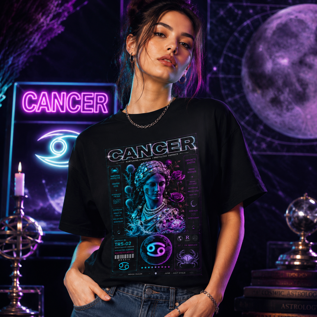 Cancer Zodiac Tee + 6-Month Horoscope & Style Guide Bundle