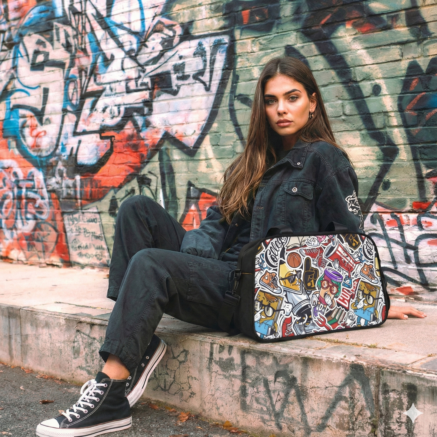 Fitness Handbag - Doodle Comicscape