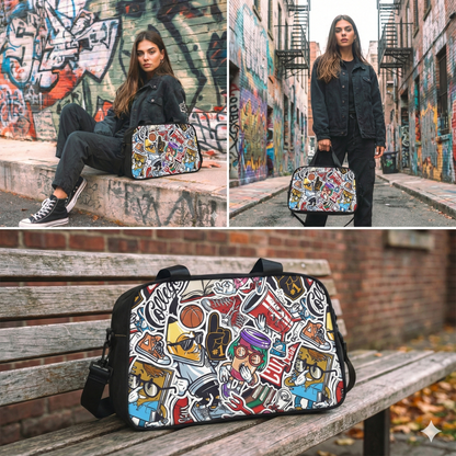 Fitness Handbag - Doodle Comicscape