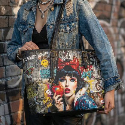Urban Pop Art PU Shoulder Bag — Graffiti Snow White Illustration