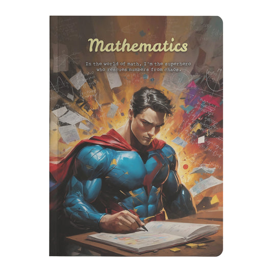 Paperback Journal - Superhero Math Journal - Personalized, Sizes- A4, A5