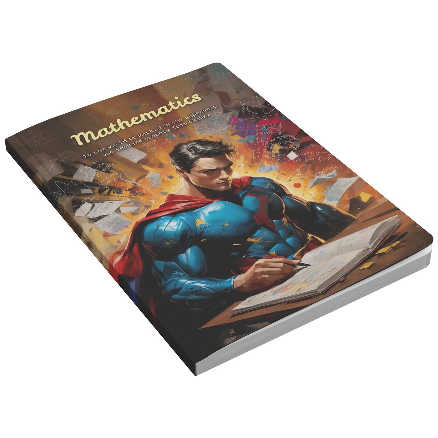 Paperback Journal - Superhero Math Journal - Personalized, Sizes- A4, A5