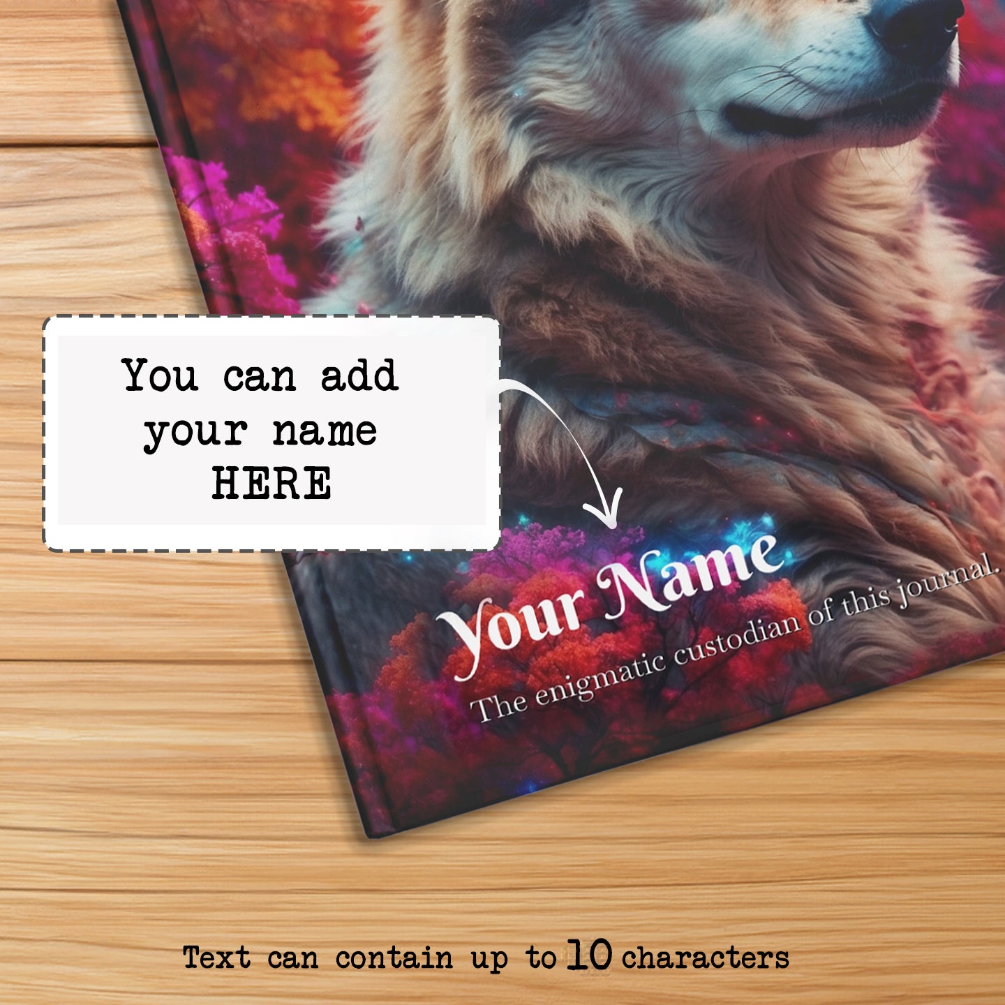 Personalized Nature A5 Notebook, Animal Art Gift -Celestial Wolf Journal