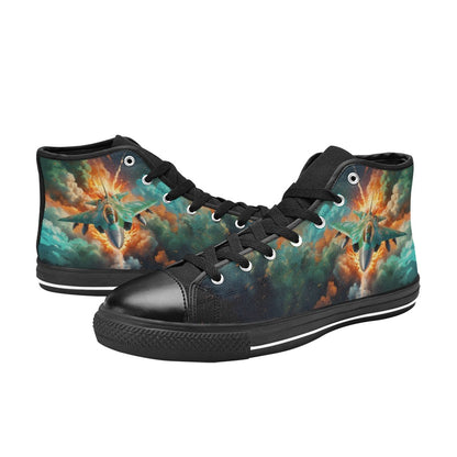 Fighter Jet High-Top Canvas Shoes for Big Kids!
