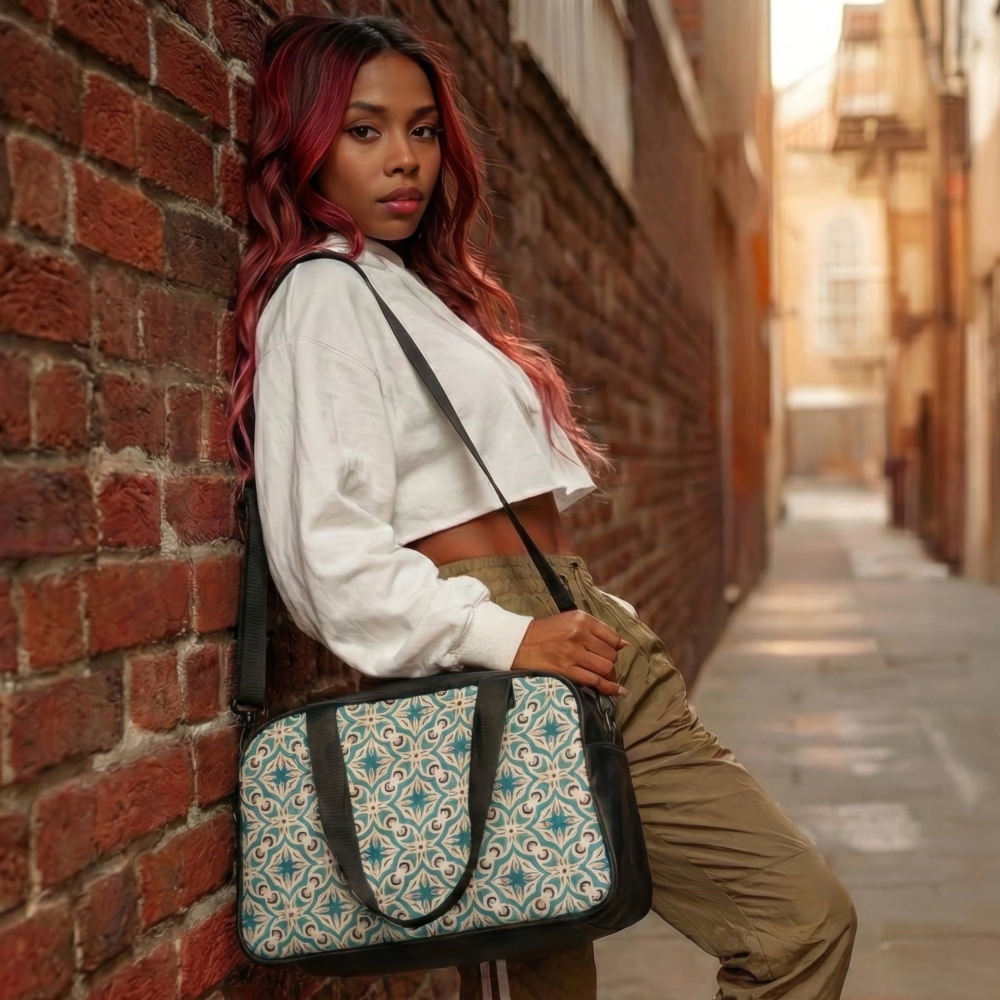 The Daily Driver Gym Duffle - Teal Mosaic Edition