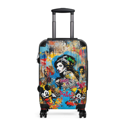 Amy Winehouse Portrait Graffiti Style Vibrant Colorful Illustration - Small / Black - Bags