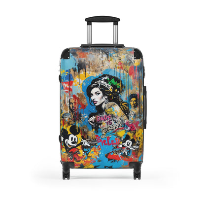 Amy Winehouse Portrait Graffiti Style Vibrant Colorful Illustration - Medium / Black - Bags