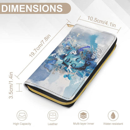 Artistic PU Leather Wallet with Art Print - white / 19.7x10.5cm - Wallets