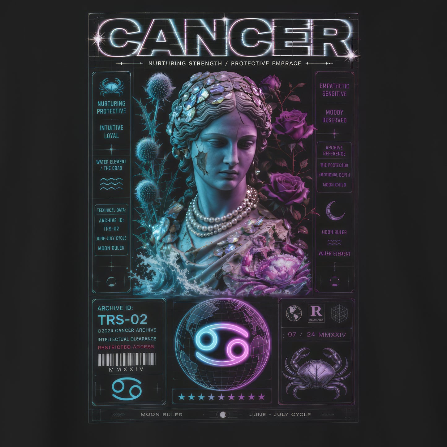Cancer Zodiac Tee + 6-Month Horoscope & Style Guide Bundle