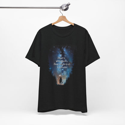Capture the Cosmos: Celestial Forest Night T-Shirt - T-Shirt