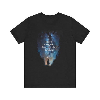 Capture the Cosmos: Celestial Forest Night T-Shirt - Solid Black Blend / XS - T-Shirt