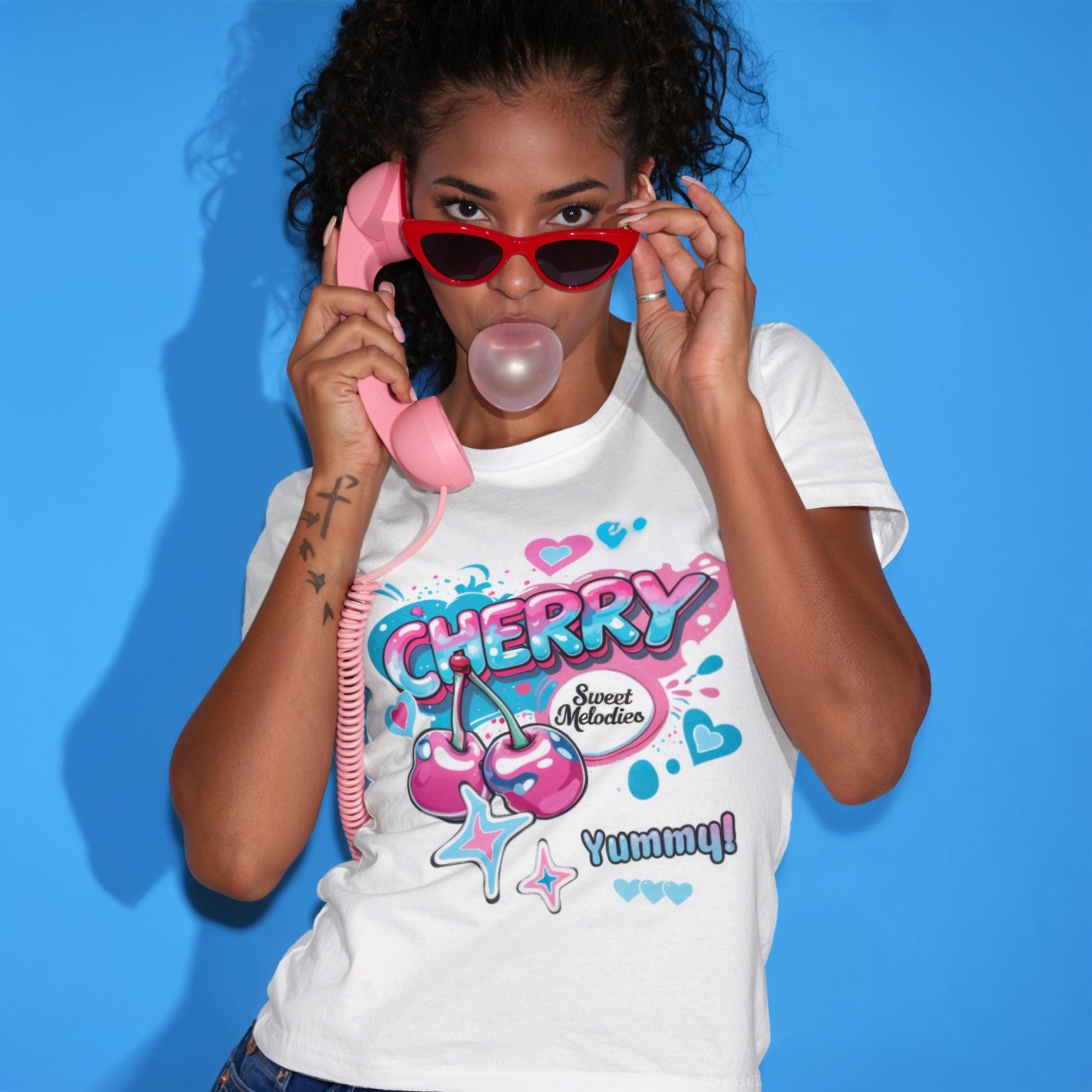 Cherry Cutecore Graphic Tee - Women’s T-Shirt - T-Shirt