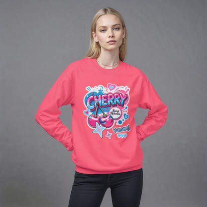 Cherry Graphic Sweatshirt- Unisex Softstyle Fleece Jumper