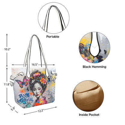 Clover Artistic PU Leather Tote Bag - One Size - Tote bags
