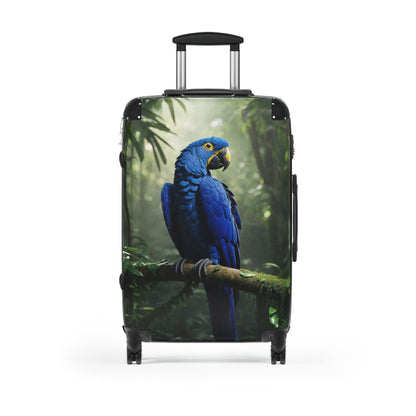Colorful Parrot Suitcase - Perfect for Travel Enthusiasts - Medium / Black - Bags