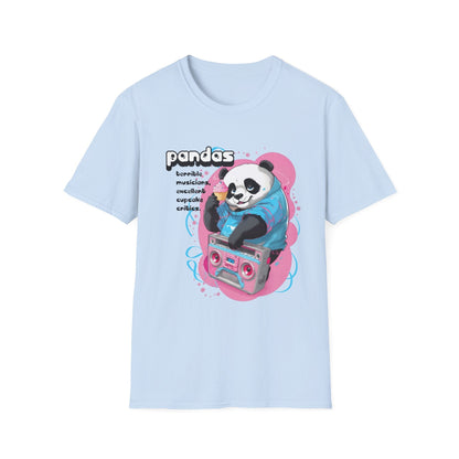 Cute Core Panda Boombox T-Shirt | Kawaii Retro 80s Graphic Tee - S / Light Blue - T-Shirt