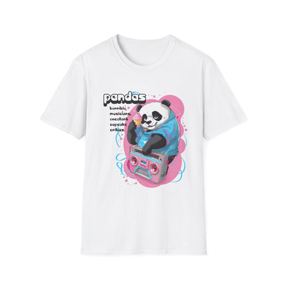 Cute Core Panda Boombox T-Shirt | Kawaii Retro 80s Graphic Tee - XS / White - T-Shirt