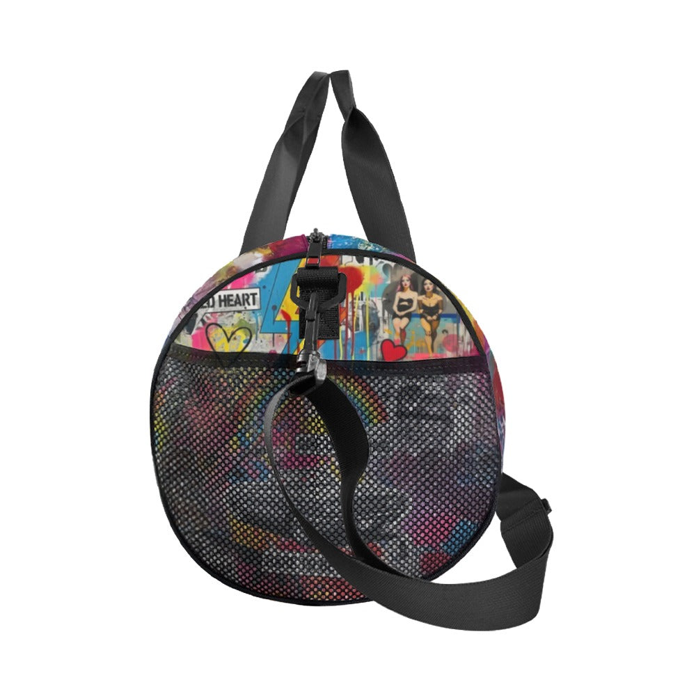 Wild Heart" Pop Art Graffiti Travel Duffel Bag