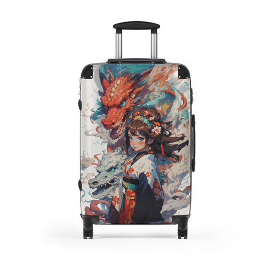 Dragon Empress Suitcase – Stylish Luggage - Medium / Black - Bags
