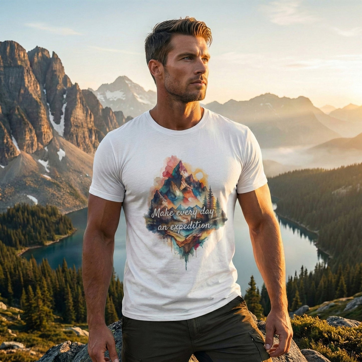 The Expedition Tee | Watercolor Mountain Graphic T-Shirt