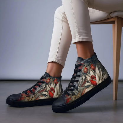 Women’s Floral High-Top Canvas Sneakers