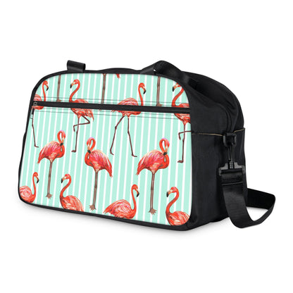 Fitness Handbag - Flamingo Print - 12.4’’ x 13.3’’ / Black - Bags
