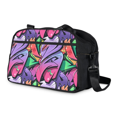 Fitness Handbag - Graffiti Groove - 12.4’’ x 13.3’’ / Black - Bags