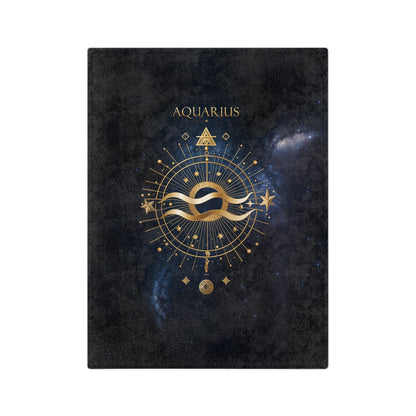 Fleece Blanket - Aquarius Zodiac Celestial Design - 80’’ × 60’’ - Home Decor
