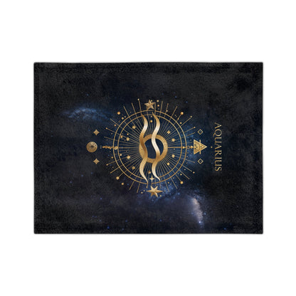 Fleece Blanket - Aquarius Zodiac Celestial Design - Home Decor