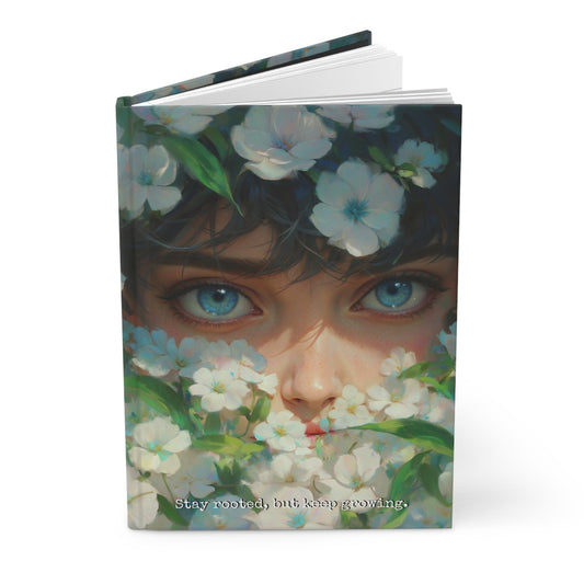 Hardcover Journal Matte - Illustrated Floral Face Art Print A5 - Journal - Paper products