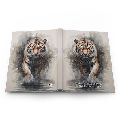 Hardcover Journal Matte - Watercolor painting of mjesti Tiger A5 - Journal - Paper products