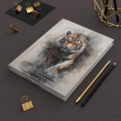 Hardcover Journal Matte - Watercolor painting of mjesti Tiger A5 - Journal - Paper products