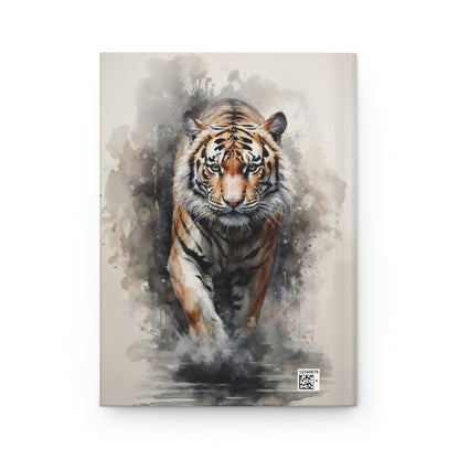 Hardcover Journal Matte - Watercolor painting of mjesti Tiger A5 - Journal - Paper products