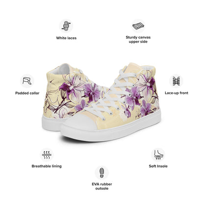 High top canvas shoes - Orchid flower - Shoes