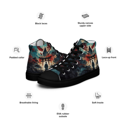 High Top Canvas Shoes- Samurai Spirit - Shoes