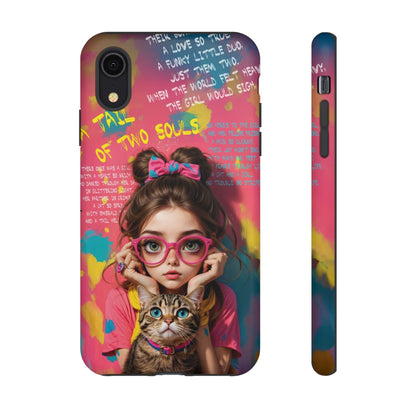 iPhone Cases - Cute Girl and Cat Street Art Style Design - iPhone XR / Matte - Phone Case